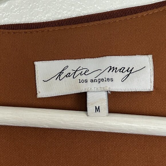 KATIE MAY Arya Twist Waist Asymmetric Neck Gown in Auburn Size Medium - Picture 4 of 12